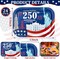 24 Count 250th Anniversary USA Paper Plates 13 x 9.5 inch Disposable American Flag Patriotic Party Snack Trays 4th of July Party Supplies for Independence Day Memorial Day Decoration